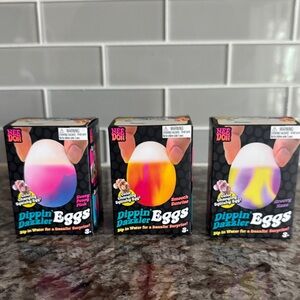 NeeDoh Dippin Dazzler Eggs Color Changing Squishy Eggs-Pink/Orange/Purple set